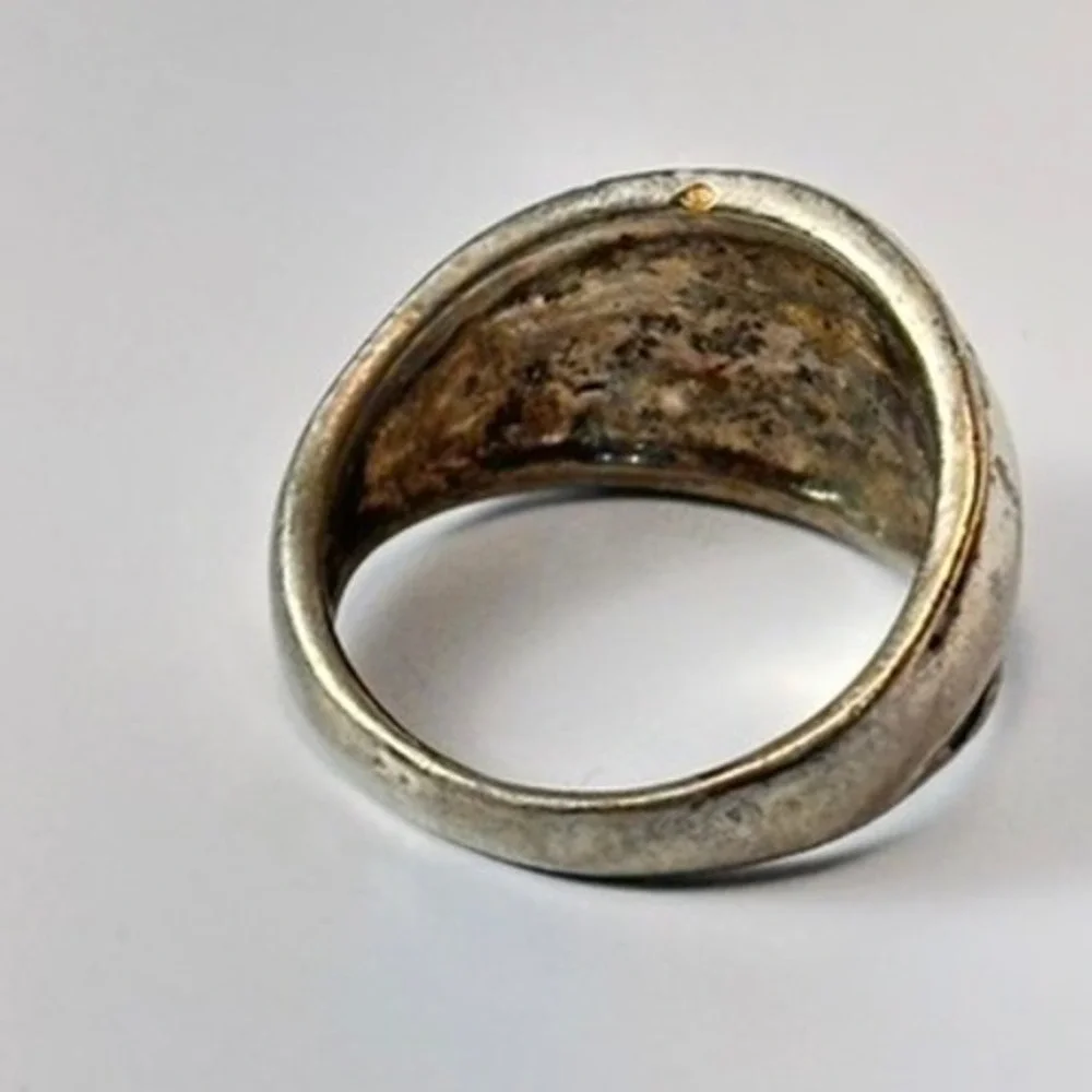 Vintage Dome Ring Silver Tone Minimalist 70s Boho Statement Size 8